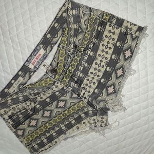 Hot Kiss tribal jean shorts